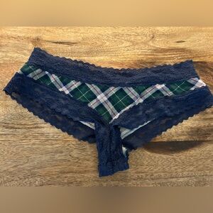 Victoria's Secret Navy and Green Plaid Bikini Panties